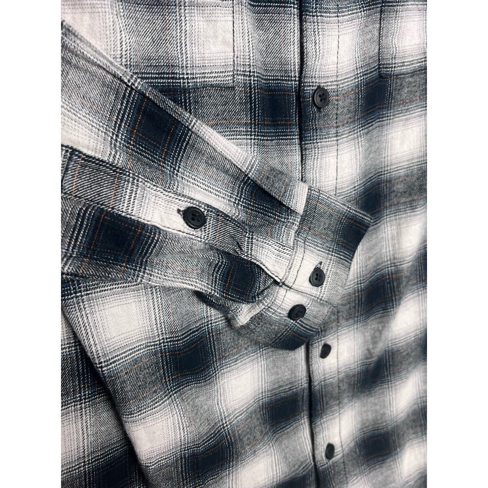 Columbia Men's Gray White Plaid 100% Cotton Flannel Button Up Shirt Size XL - Picture 6 of 8